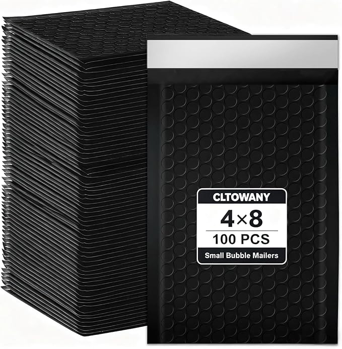 4×8 Small Bubble Mailers 100 Pack Waterproof Padded Envelopes Self Seal Adhesive Shipping Bags for Mailing Cards Jewelry Makeup and Small Business Packaging