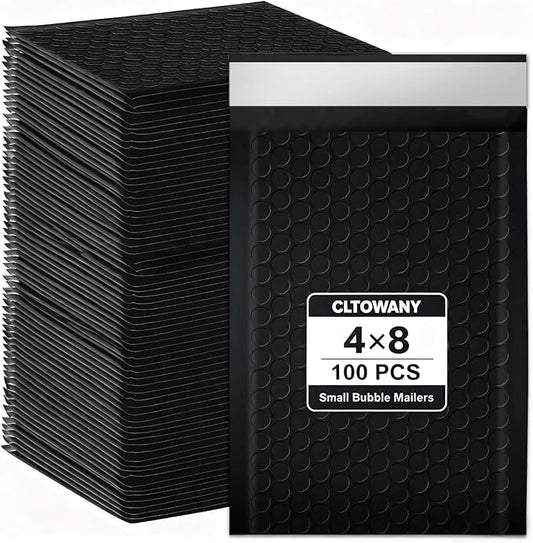 4×8 Small Bubble Mailers 100 Pack Waterproof Padded Envelopes Self Seal Adhesive Shipping Bags for Mailing Cards Jewelry Makeup and Small Business Packaging