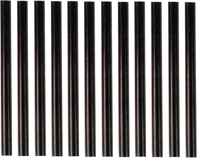 HUIHUIBAO 12 PCS Colored Hot Glue Sticks, Mini Hot Melt Adhesive Glue Stick for DIY Art Craft, 7 x 100mm, Black
