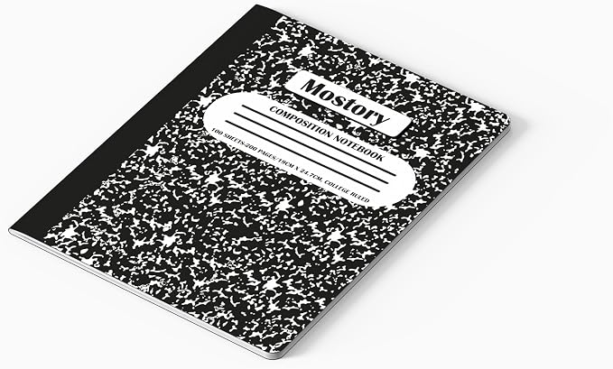 MOSTORY Pack of 5 Composition Notebook - College Ruled 200 Pages (100 Sheets), Size 7.5" x 9.75", Bulk School Supplies, Office, Bulk Notebooks for School, Writing Journal Notebook with Lined Paper
