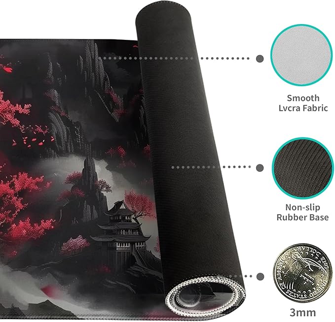 Gaming Mouse Pad Desk Pad XL Large Mouse Mat Office Decor Accessories (Dark Moon)