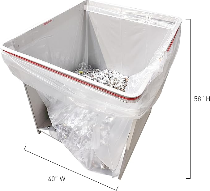 IDEAL AC0924H Shredder Bags – 40” x 58” Gusseted, 79-Gallon Capacity, Heavy-Duty Bags for IDEAL Shredder 5009 Model