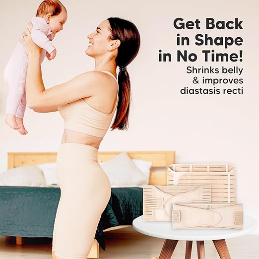 3 in 1 Postpartum Belly Support Recovery Wrap – Postpartum Belly Band, After Birth Brace, Slimming Girdles, Body Shaper Waist Shapewear,Post Surgery Pregnancy Belly Support Band (Classic Ivory,2XL)