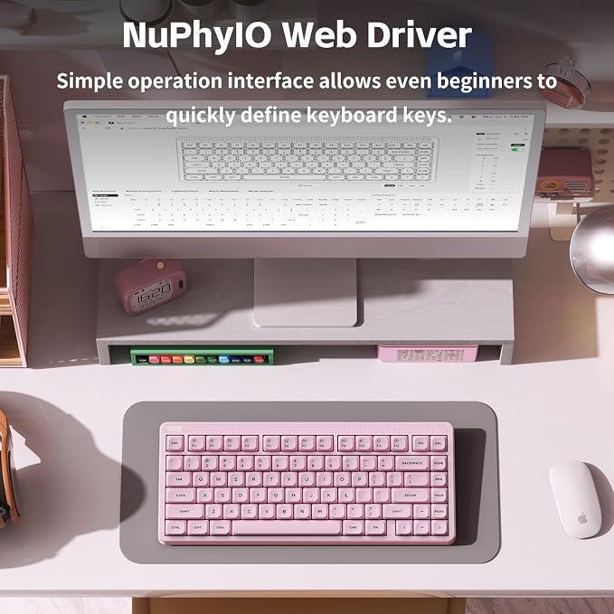 nuphy Node75 Wireless Mechanical Keyboard, 75% Gaming Keyboard | Hot Swappable, For Mac / Windows, Supports Touch Gestures, For Bluetooth, 2.4GHz, USB-C, RGB Backlit, PBT Keycaps