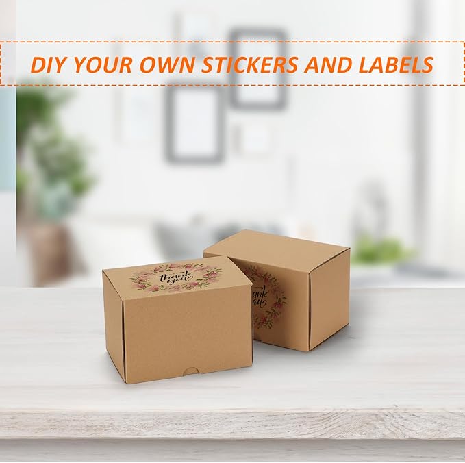 HORLIMER 6x4x4 inches Small Shipping Boxes Set of 25, Brown Corrugated Cardboard Box Literature Mailer