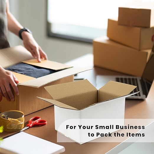 Golden State Art 10x7x5 Inches Shipping Boxes 28 Pack, Brown Corrugated Cardboard Box for Small Business Mailing Shipping and Storage