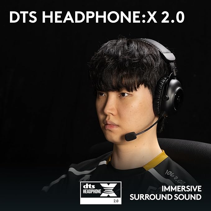 Logitech G PRO X 2 Lightspeed Wireless Gaming Headset, Detachable Boom Mic, 50mm Graphene Drivers, DTS:X Headphone 2.0—7.1 Surround, Bluetooth/USB/3.5mm Aux, for PC, PS5, PS4, Nintendo Switch - Black