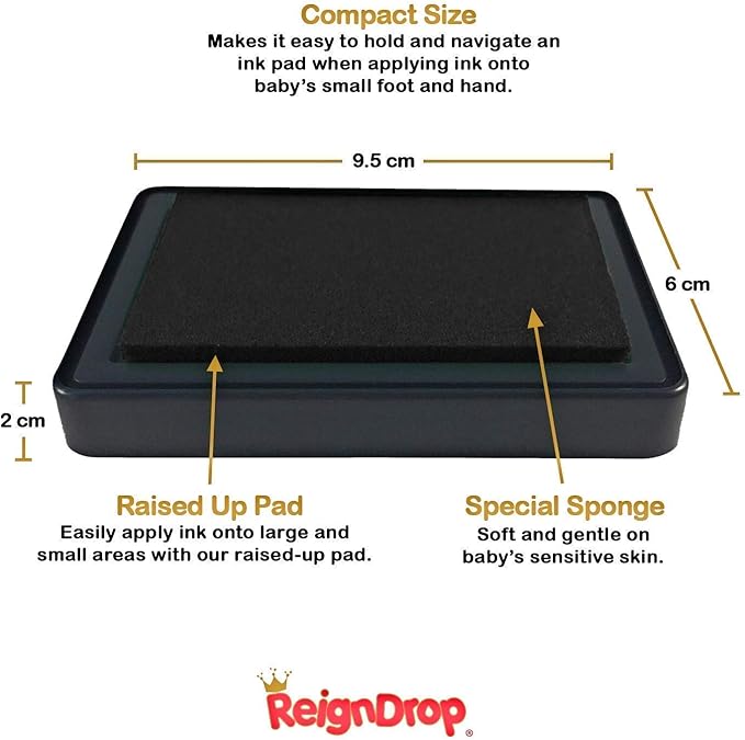ReignDrop Ink Pad For Baby Footprint & Handprint - Creates Impressive Long Lasting Keepsake Stamp for Infant & Kids. Smudge Proof, Easy to Wipe Off Skin, Safe & Gentle Acid Free(Sky Blue)