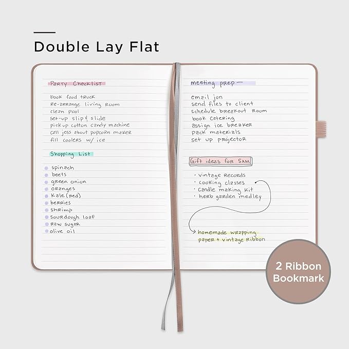 &And Per Se Lined Notebooks Bulk 5-Pack, A5 Hardcover Journal, 160 Pages 100gsm Thick Paper, Classroom Supplies for Students, Teachers, College Ruled Notebooks for School Office (Apricot)