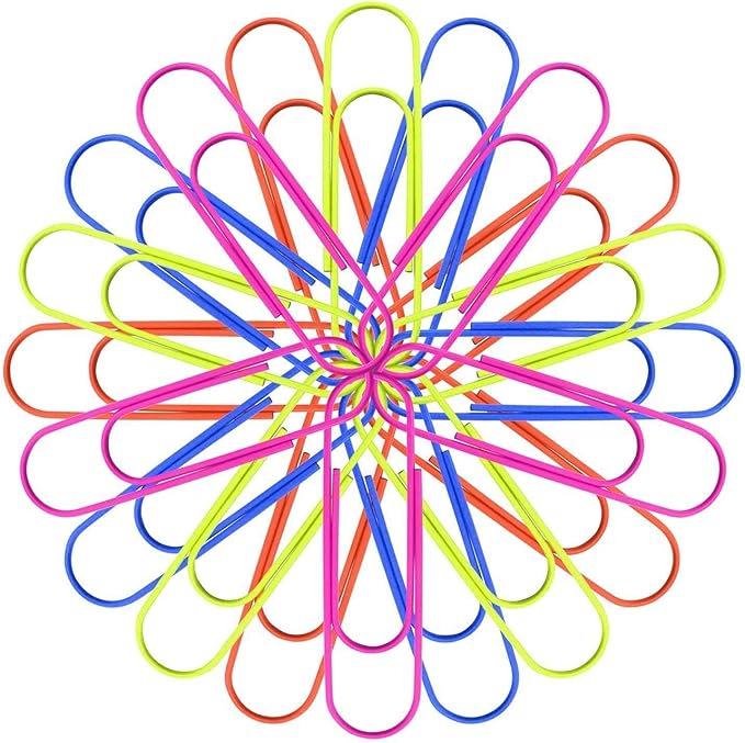 High Bright 40 Pack 4 Inches Mega Large Paper Clips - 8 Colors Per Color 5pcs 100mm Cute Paper Needle Multicolor Bookmark,Office Supply Accessories (8 Colors/40pcs)
