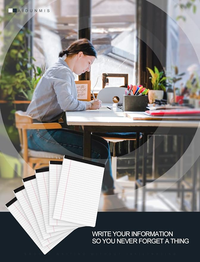 White Legal Pads 5x8 Small Note Pads 5x8 College Ruled Paper Tablets 15 Pcs | 15 Pack Writing Pads 5x8 Paper Pads Note Pads 5x8 Notebook Paper Lined Writing Pad Small Legal Pad 5 x 8 White 30 Sheets/Pad