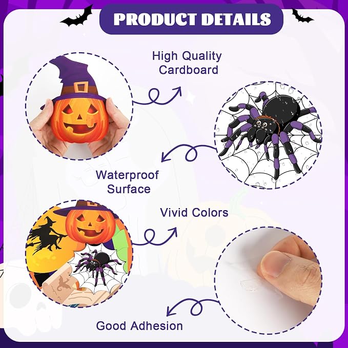 79Pcs Halloween Bulletin Board Decorations Set, What's Brewing Halloween Theme Classroom Decor, Witch Spider Bat Boo Ghost Pumpkin Paper Cutouts for School Office Door Wall Decor
