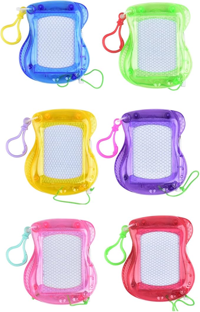 6Pieces Creative Whiteboard Keychain Set Doodles Board Keychain Drawing Board Keyring Suitable for School Travel Art