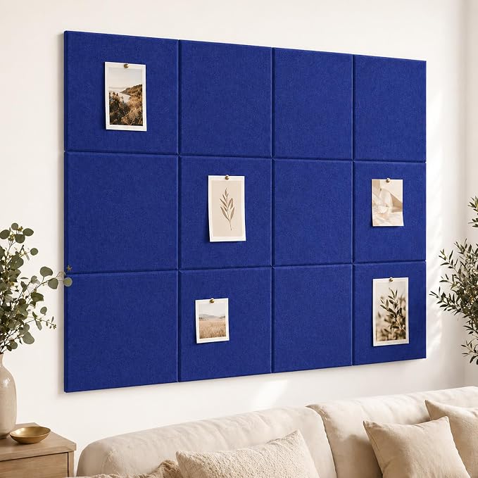 Felt Bulletin Board Tiles, Large Cork Board Alternative,24 x 36 in | 0.35 in modular felt wall tiles for notes, photos, schedules, reminders in offices, classrooms, home and office workspaces