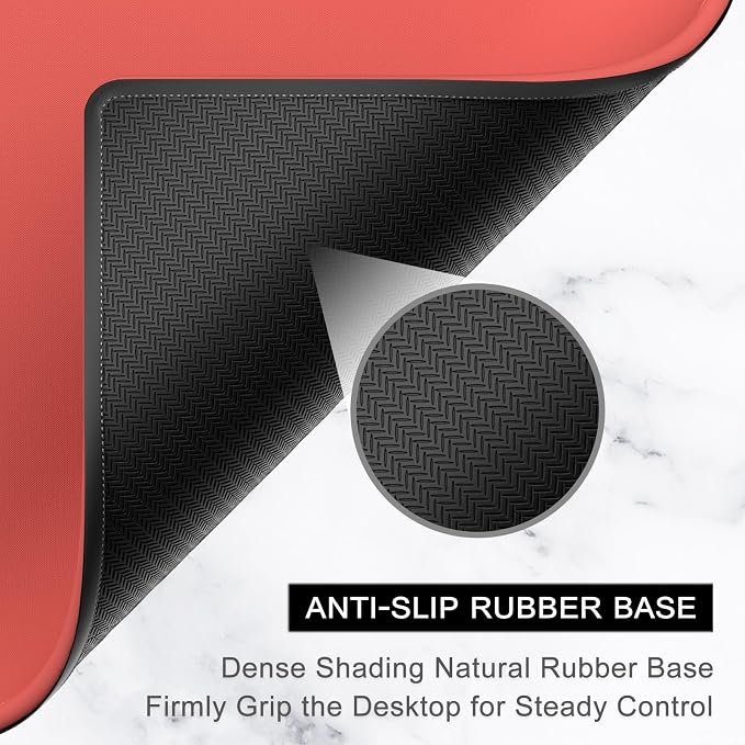 Hsurbtra Mouse Pad, Premium-Textured Square Mousepad 10.2 x 8.3 Inch, Stitched Edge Anti-Slip Waterproof Rubber Pretty Cute Computer Mat for Office Gaming Laptop Women Kids Bright Red
