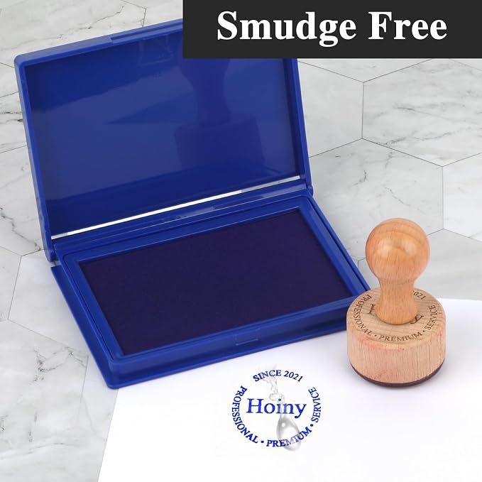 Blue Stamp Pad, 4 x 2.5 Inch Ink Pad for Stamps, All-Purpose Felt Pad | Quick-Dry & Reusable, Works with Rubber, Wooden, Metal Stamps, Large Premium Quality Stamp Ink Pad for Office and Crafting