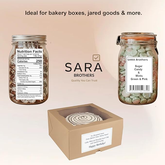 SARA Brothers 4x6 Direct Thermal Shipping Labels (Pack of 2000 Labels / 4 Fanfold Stacks), Commercial Grade, Waterproof, BPA-Free, Compatible with Rollo, Munbyn, Zebra