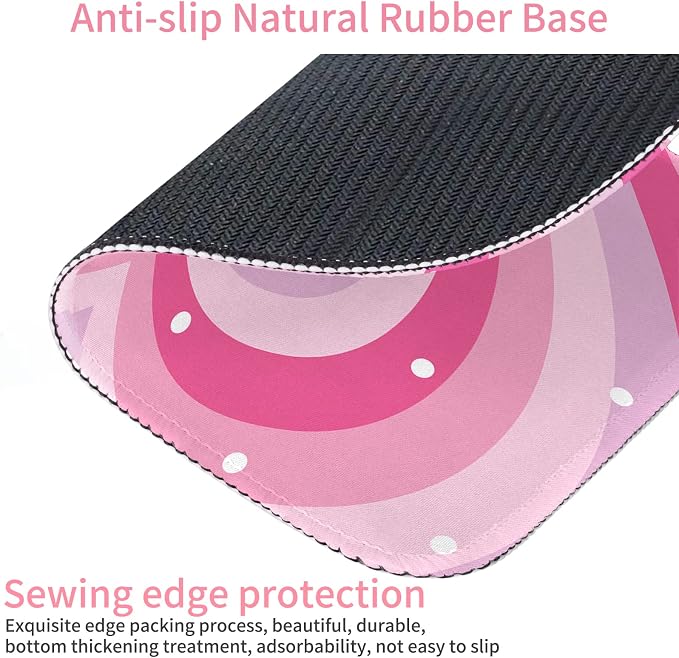 Seorsok Pink Heart Mouse Pad,Mouse Mat Square Waterproof Mouse Pad Non-Slip Rubber Base Mouse Pads for Office Laptop,9.5"x7.8"x0.12" Inch