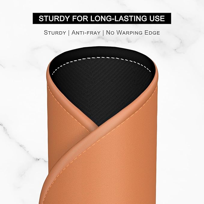 Hsurbtra Mouse Pad, Premium-Textured Small Round Mousepad 8.7 x 8.7 Inch Orange, Stitched Edge Anti-Slip Waterproof Rubber Pretty Cute Computer Mat for Office Home Gaming Laptop Men Women Kids