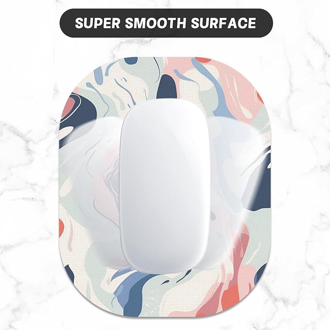 Small Mouse Pad, 6 x 7 Inch, Oval Mini Mouse Pad with Non-Slip Rubber Base for Laptop Wireless Mouse Keyboard Tray Mousepad, Patterns of Rivers