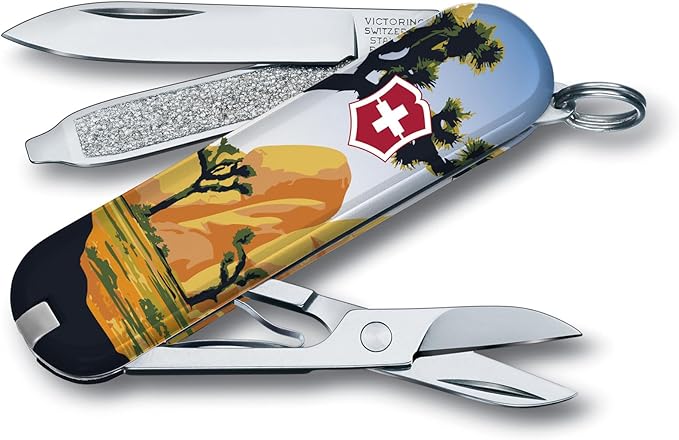 Victorinox Classic SD Swiss Army Knife, Compact, 7 Functions, Swiss Made Pocket Knife with Small Blade, Screwdriver and Key Ring - Joshua Tree National Park