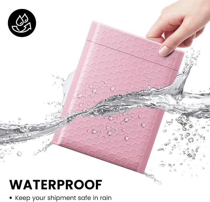Fuxury Light Pink Bubble Mailers 8.5x12" Padded Envelopes 500 Pack | Usable Size 8.5x11 Strong Adhesion Bubble Envelope Self Seal Padded Mailer for Small Business Mailing Books Clothes Supplies