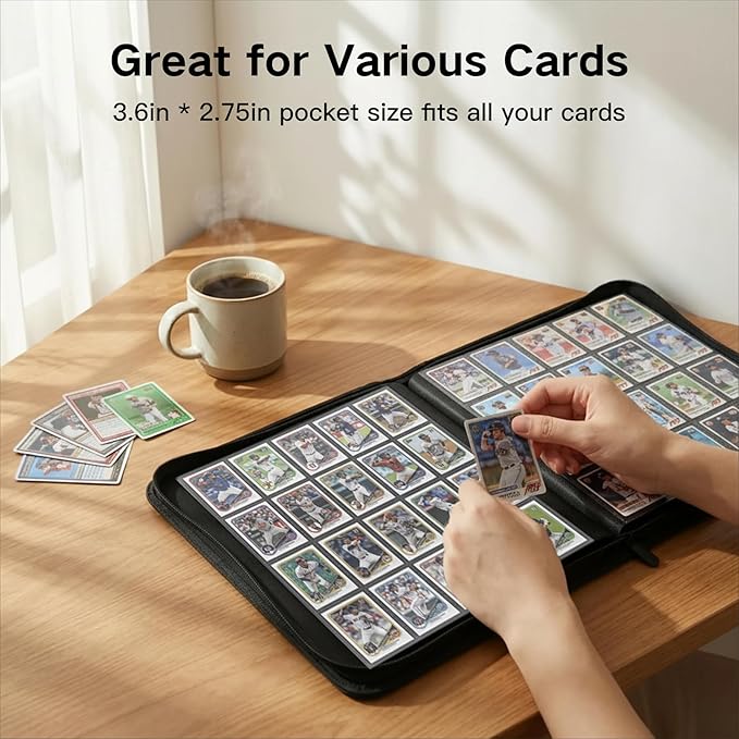1280+ Cards 20 Pocket Card Binder Collector Card Album Trading Card Binder Ringless Trading Card Album Side Loading Compatible with TCG, Game & Sports Cards (Orange)
