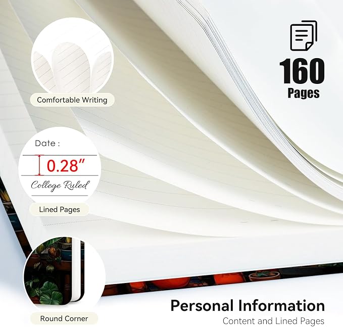 Lined Spiral Journal Notebook for Work A5, 160 Pages, Shelf | College Ruled Spiral Journal for Women, Hardcover with Elegant Design for Note-Taking, 5.5 * 8.25 inch