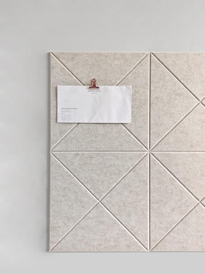 Cork Board 24 x36 Alternative - 6 Pack Felt Wall Tiles with Safe Removable Adhesive Tabs, Cork Boards for Walls for Home Office Pin Board Tack Board Bulletin Board - Ivory