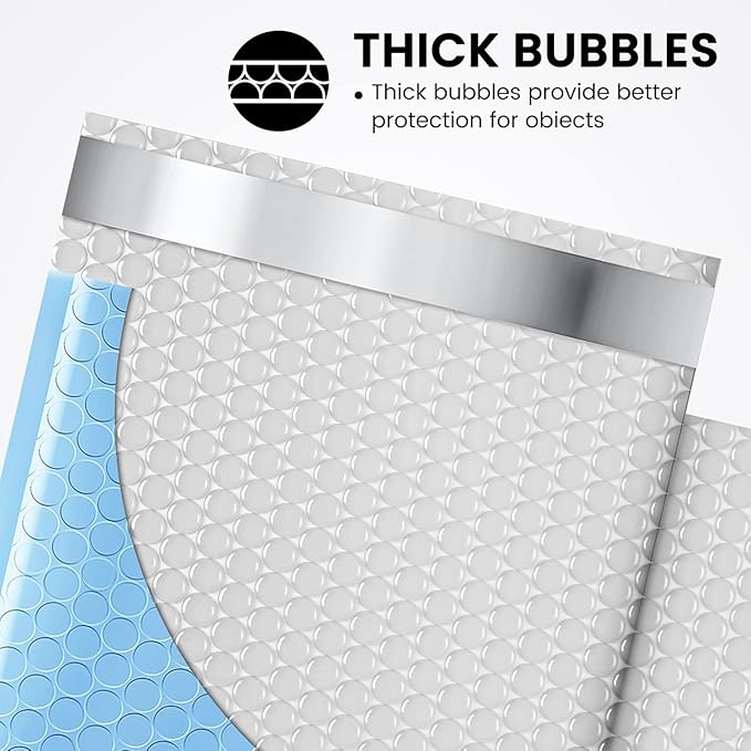 Fuxury Bubble Mailer 6x10" 600 Pack Light Blue,Self-Seal Adhesive Packaging Bags, Waterproof Poly Bubble Mailers Bulk, Mailing Evenploves Packaging For Jewelry, Cards, Makeup, CD, Small Business #0