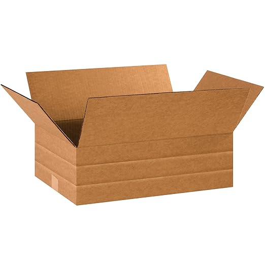 BOX USA Shipping Boxes Multi-Depth 18"L x 12"W x 6"H, 25-Pack | Corrugated Cardboard Box for Packing, Moving and Storage