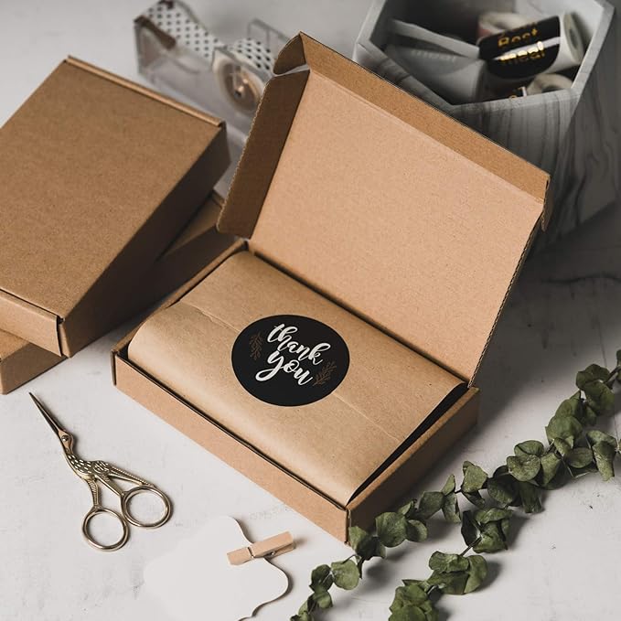 RUSPEPA Recyclable Corrugated Box Small Box Mailers - 6" x 4" x 1" - Cardboard Box Perfect for Shipping Small Mobile Phone Case - 50 Pack - Kraft