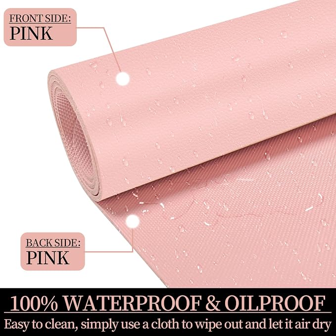 Leather Desk Pad Mat, Pink Desk Mat, 23.6" x 13.7" | Non-slip and Waterproof Computer Mat, Desk Protector for Office/Home, Desk Accessories for Women