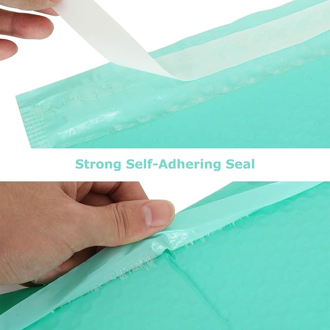 Poly Bubble Mailers 10x13 inch Mailing Envelopes Bubble Padded Waterproof Self Seal Padded Envelopes with Strong Self-Adhering Pack of 25 (Teal)