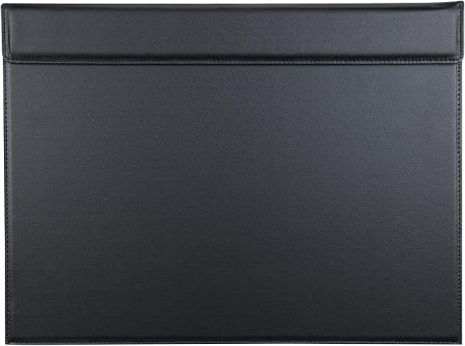 18''x14'' Large Rectangle A3 Desk Writing & Drawing Desk Pad &Board Table Protector Mat with Paper Clip on Top Black