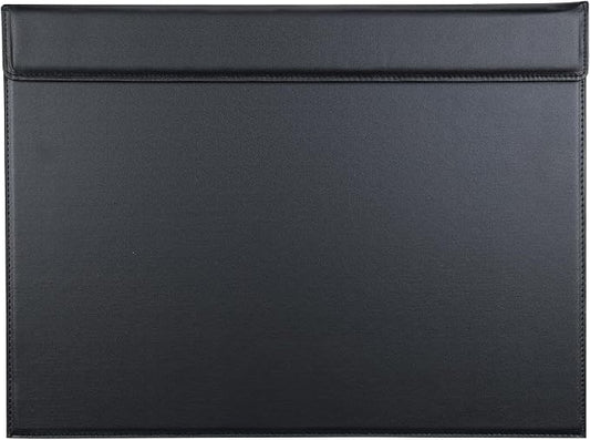 18''x14'' Large Rectangle A3 Desk Writing & Drawing Desk Pad &Board Table Protector Mat with Paper Clip on Top Black