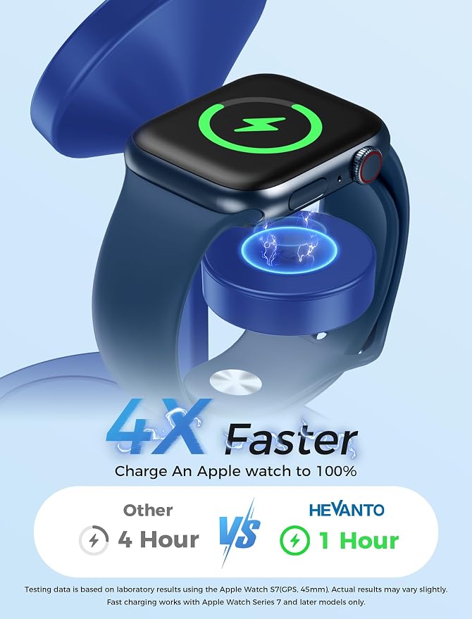 2026 3 in 1 Wireless Charging Station for Apple MagSafe Charger, 15W Fast Magnetic Mag-Safe Charger Stand for iPhone 17 16 15 14 13 12 Apple Watch AirPods with MagSafe Case, Blue