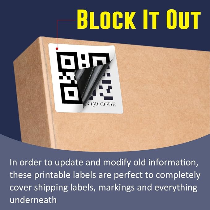 L LIKED 750 Direct Square Thermal Labels 2" x 2", QR Code&Barcode Stickers | BPA Free, Block Old Information, Permanent Adhesive, Perforated, Compatible with Rollo, Zebra and Other Desktop Printers