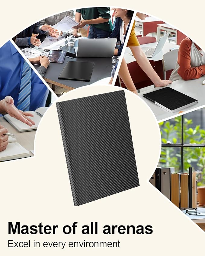 10 Pack Heavy Duty Black Plastic Folders with 2 Pockets, Textured Light Luxury File Folders with Business Card Slot, Letter Size Filing Supplies for Back to School & Office Organization
