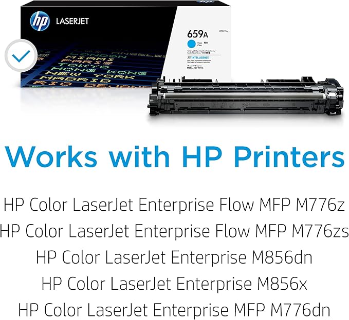HP 659A Cyan Toner Cartridge | Works Color Laserjet Enterprise M856, Color Laserjet Enterprise MFP M776 Series | W2011A