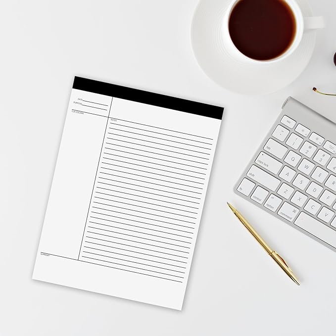 4 Pack Notepads 8.5 x 11 Inches, 200 Sheets College Ruled Legal Pads Lined Paper Writing Pads, White Note Pads Notebook for Office Business School College Supplies, 50 Sheets/Pad