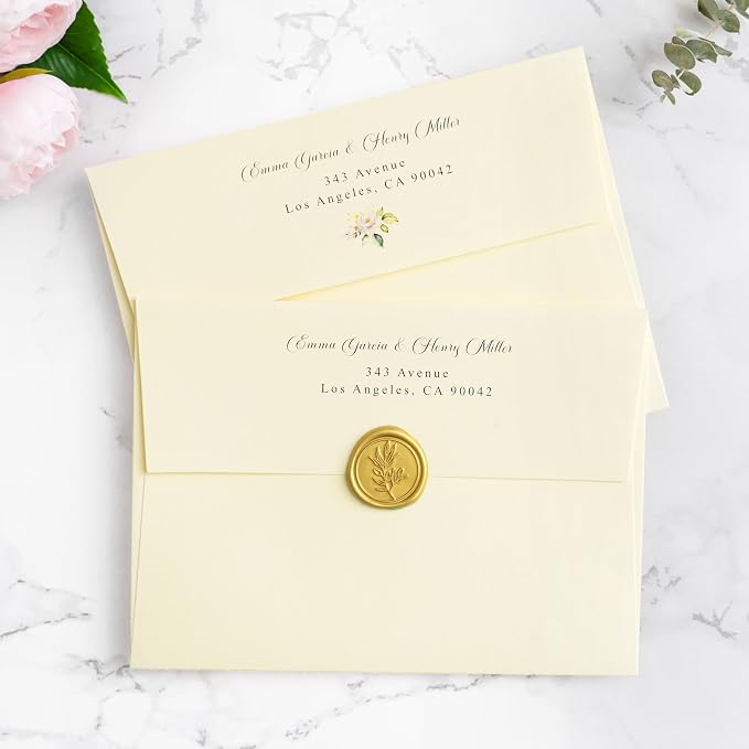 PONATIA 50PCS 5x7 Envelopes, Cream A7 Envelopes for Weddings, Invitation Cards, Photos, Postcards, Greeting Cards Mailing, Baby Shower, Graduation, Christmas Gift Cards