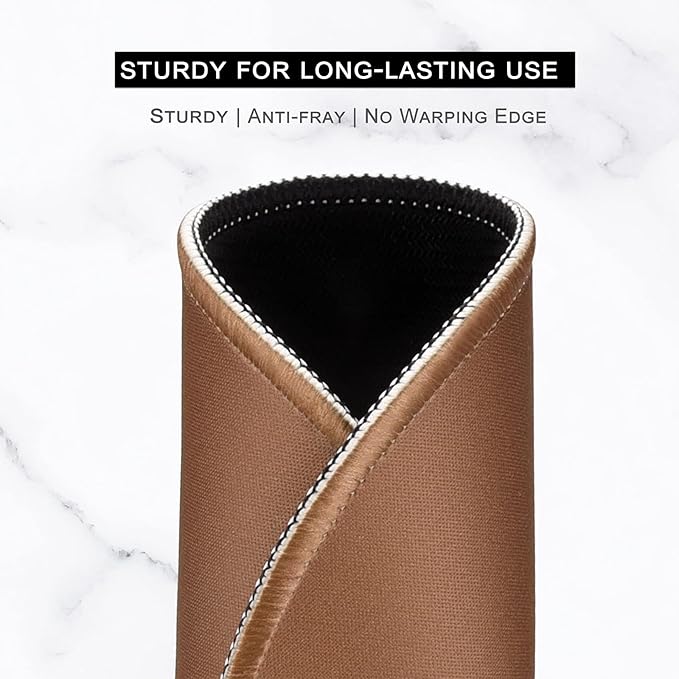 Hsurbtra Mouse Pad, Premium-Textured Small Round Mousepad 8.7 x 8.7 Inch Brown, Stitched Edge Anti-Slip Waterproof Rubber Pretty Cute Computer Mat for Office Home Gaming Laptop Men Women Kids