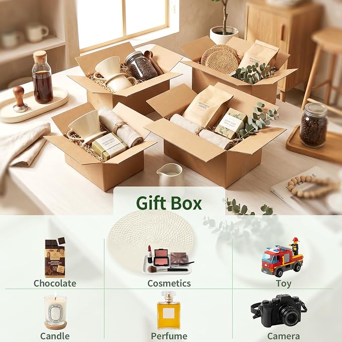 CRUGLA Assorted Sizes Shipping Boxes 20 Pack (11x6x6, 10x7x5, 9x6x4, 8x6x4), Corrugated Cardboard Mailers, Each 5 PCS Small Boxes for Small Business Packaging, Shipping & Storage