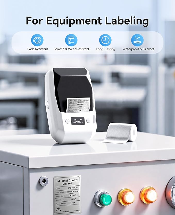 NIIMBOT M2 Label Maker with Tape, 2" Thermal Transfer Label Printer, White | Support Color Ribbon Printing 300DPI Bluetooth Sticker Printer for Office Small Business Lab Cable Use, Work with Phones & PC