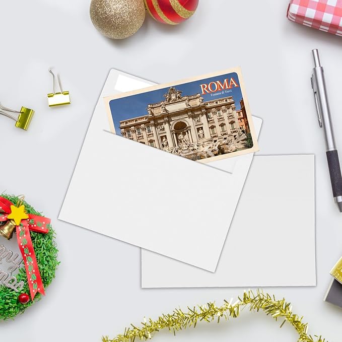 100Packs A2 White Envelopes 4x 5 Inch Card Envelopes,Self Seal for Weddings, Greeting Cards，Mailing， Invitations, Photos, Postcards