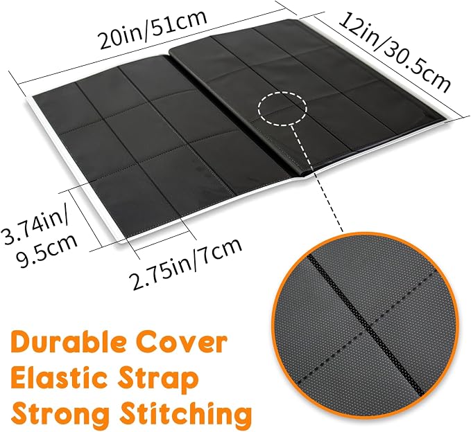 Trading Card Binder 9 Pocket, 360 Card Waterproof Folder with Side Loading Sleeves, Sturdy Card Collection Album for MTG, TCG, Game Cards & Sports Cards (1, White)