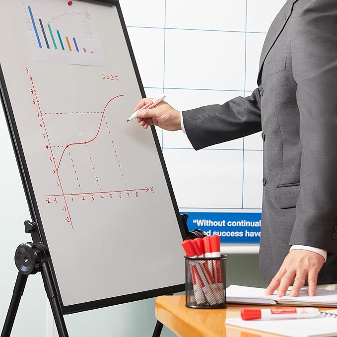 Amazon Basics Low-Odor Dry Erase Whiteboard Markers, Fine Tip, Quick-Dry, Red, 36-Pack
