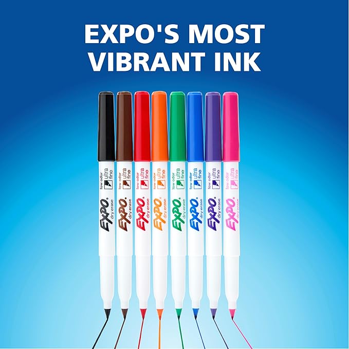 EXPO Dry Erase Markers, Low Odor Ink, Ultra Fine Tip, 36 Count - For Whiteboards, Home, Office Essentials, School, Teacher Supplies