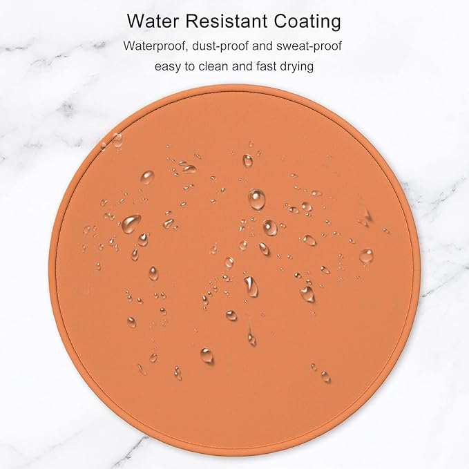 Hsurbtra Mouse Pad, Premium-Textured Small Round Mousepad 8.7 x 8.7 Inch Orange, Stitched Edge Anti-Slip Waterproof Rubber Pretty Cute Computer Mat for Office Home Gaming Laptop Men Women Kids
